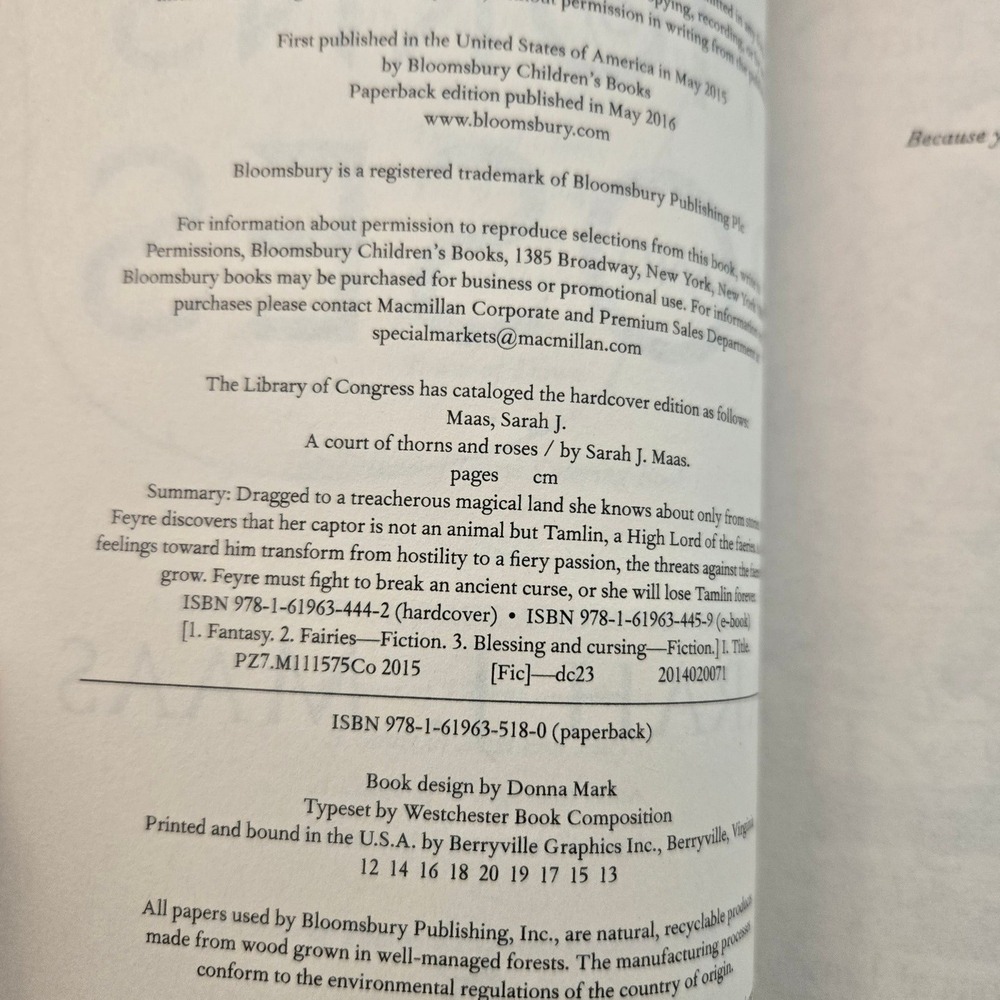 Sarah J. Maas A Court of Thorns and Roses ACOTAR Paperback Book - Picture 4 of 9